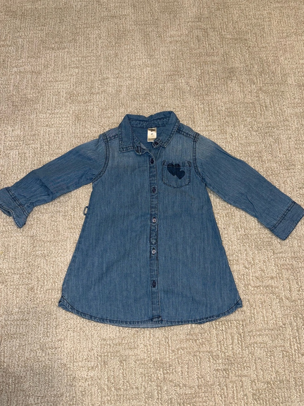 Oshkosh B’gosh Girls Denim Tunic w/ Heart Pocket (2T)